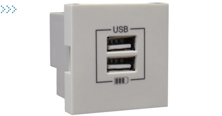 Двойная USB розетка, цвет лед